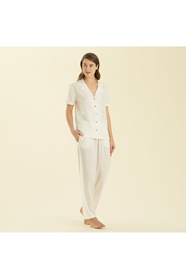 Corda Pajama Set Ecru - 1