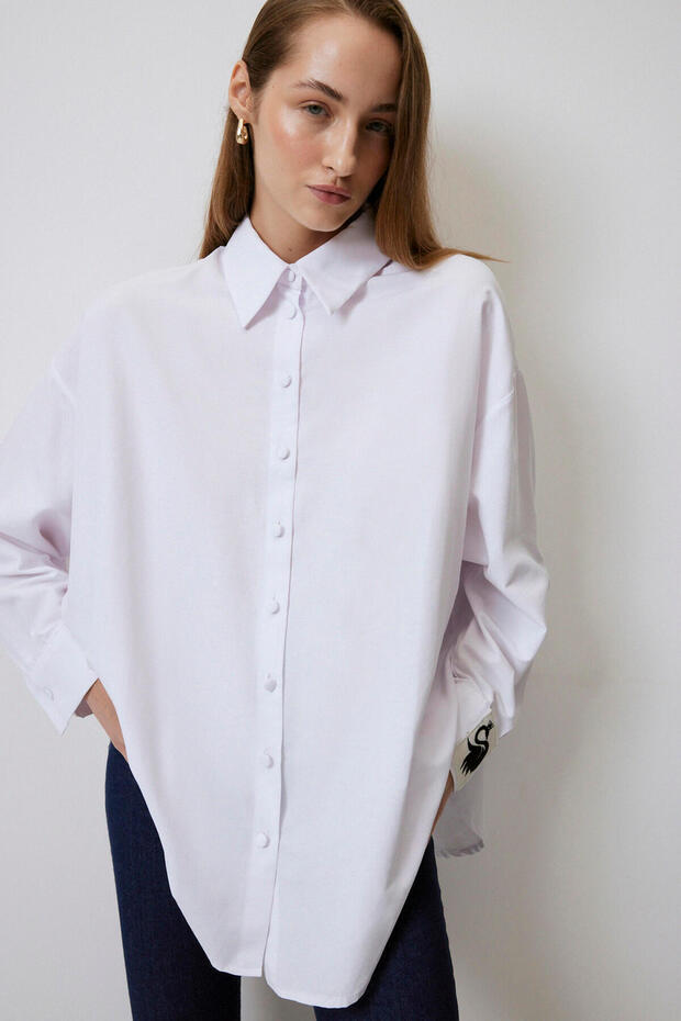 OVERSIZE POPLİN GÖMLEK - 4