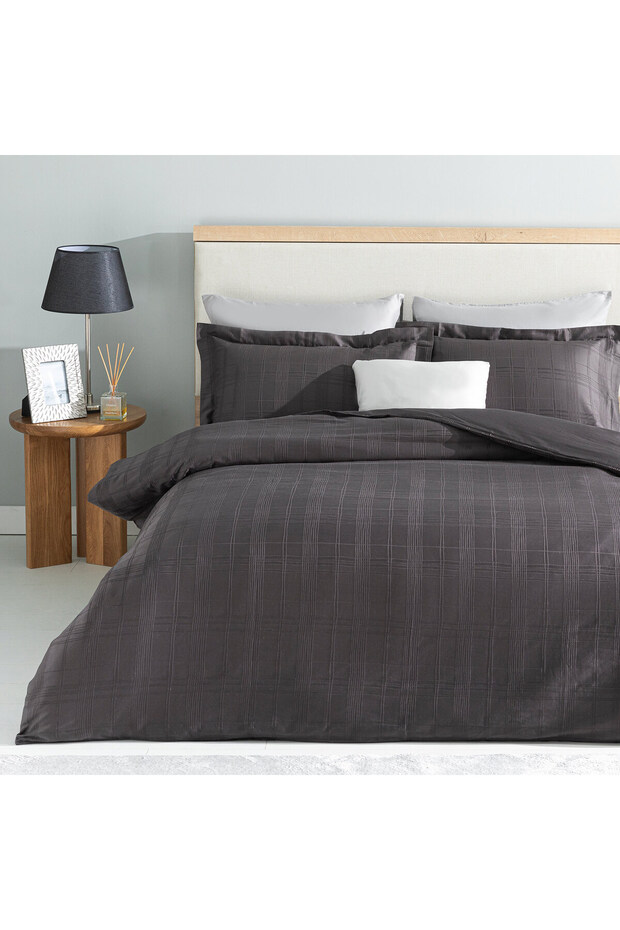 Saule 100% Cotton Double Duvet Cover Set 200X220 cm Anthracite