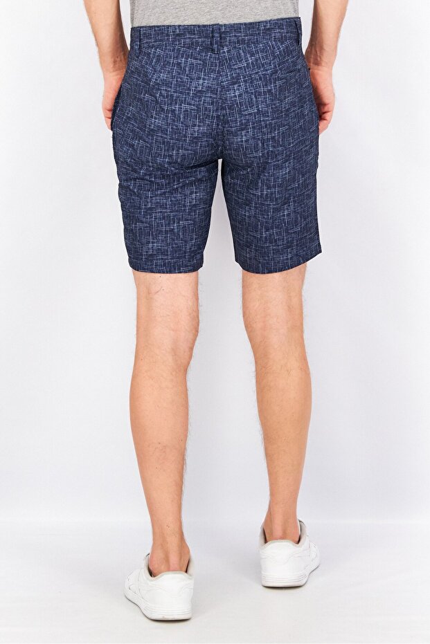 شورت رجالي أساسي سادة، أزرق داكن - 3