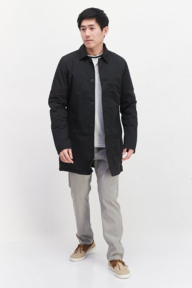 Men Solid Jacket Shirt, Black - 3