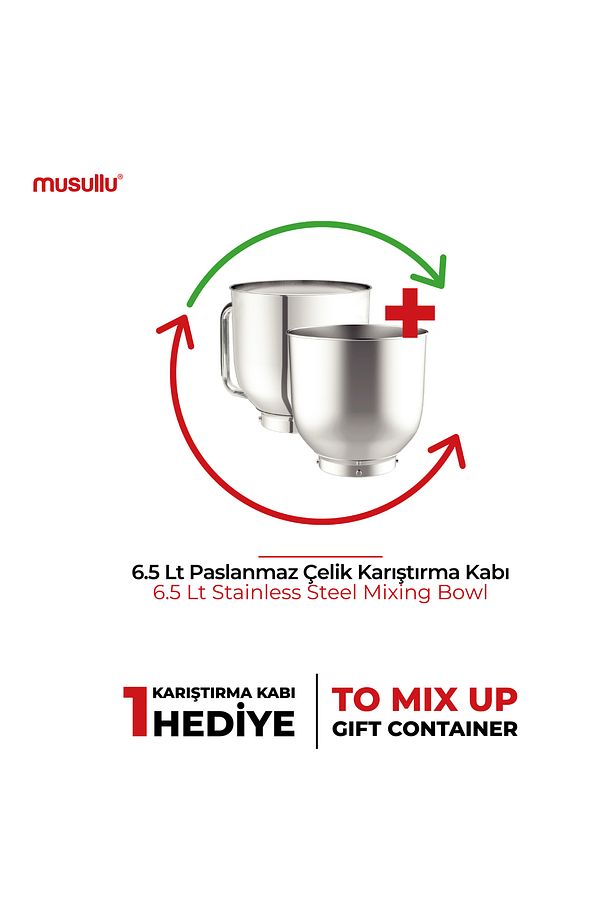 Hamur Yoğurma Makinesi Multichef Max 2000 Watt Mutfak Şefi/ Stand Mikser - 7