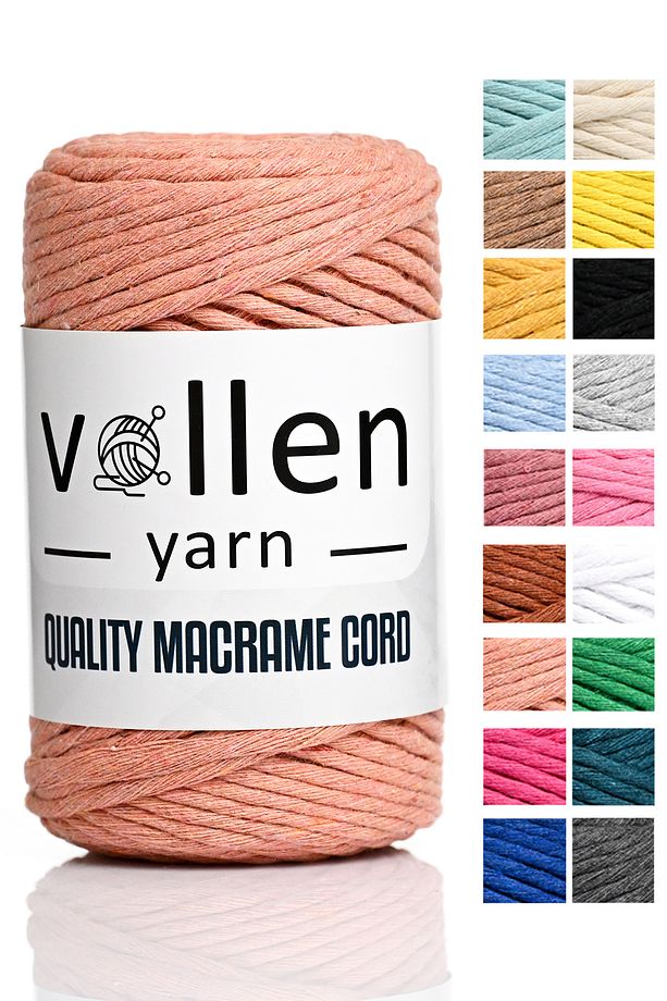 Taranan Makrome Ipi, 3mm Tek Büküm,Makrome Örgü İpi, Taranabilir Pamuk Makrome - 1