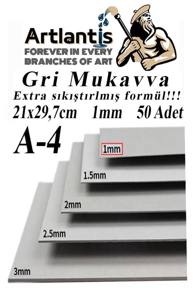 A4 Cardboard Gray 1.0mm 50 Pcs 1 Pack 21X29.7 cm A-4 Cardboard 1.0 mm Thickness A-4 Cardboard