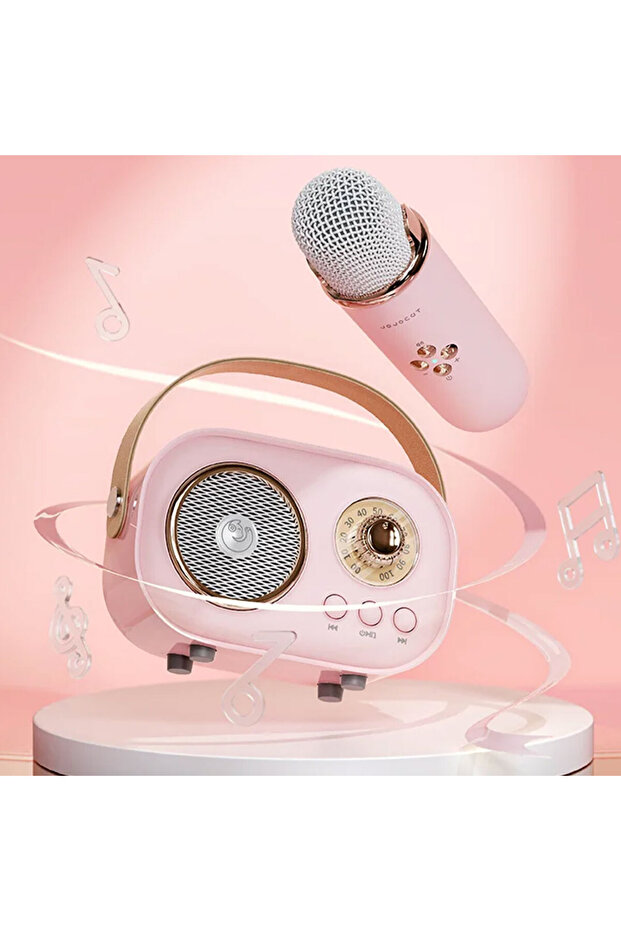Bluetooth mini speaker with microphone for kids pink - 5