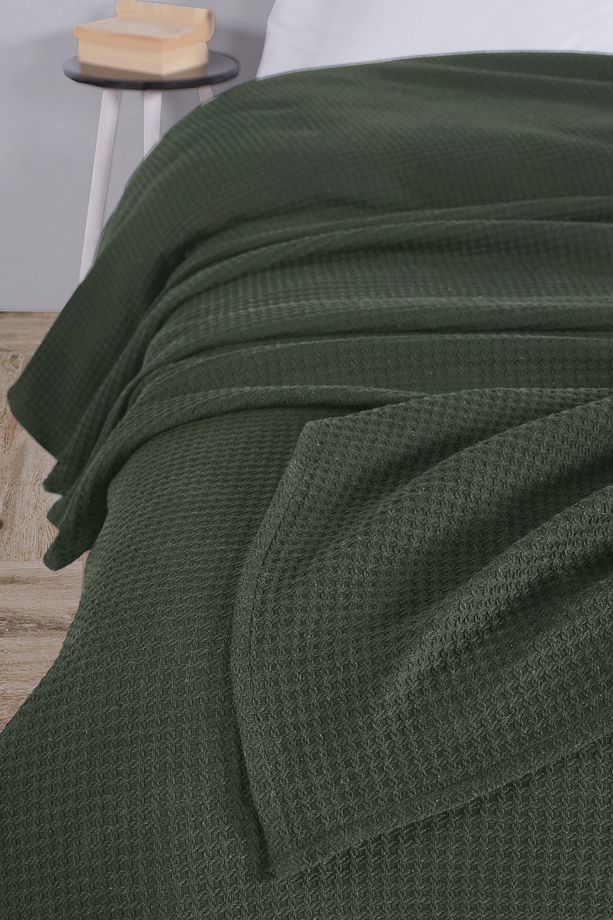 Pamuklu Aden Çağla Yeşili Çok Amaçlı Yatak Örtüsü Tek Kişilik - 160x230 Cm - 3