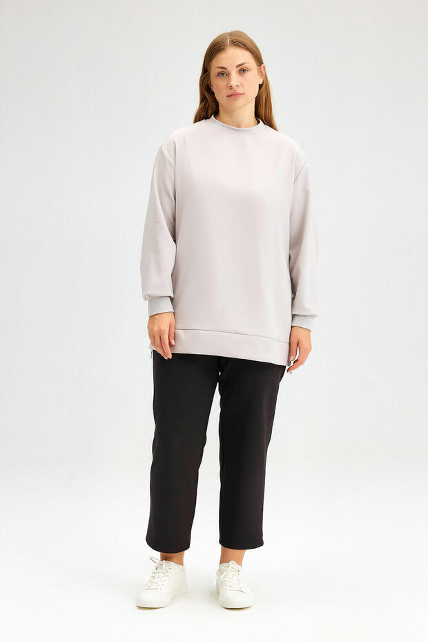 ZIPPERED CREPE TUNIC