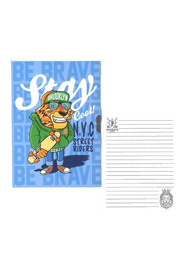 Memory Book Lion Figured Locked Men's Model Diary Notebook Flyart Men's Model 100 Sheets Line