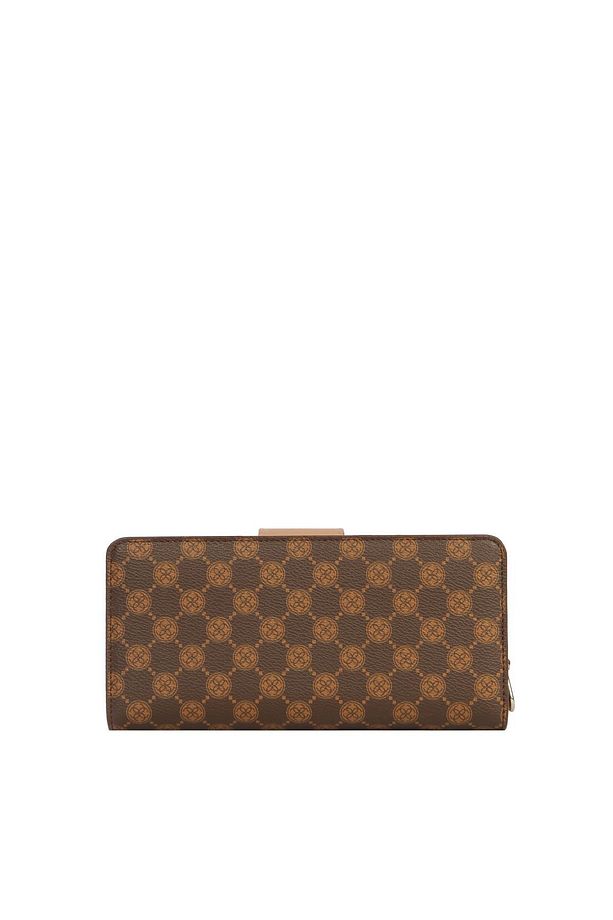 Cengiz Pakel Monogram Kadın Büyük Boy Mıknatıslı Cüzdan/Portföy – 65104P - Kahve/Vizon - 5