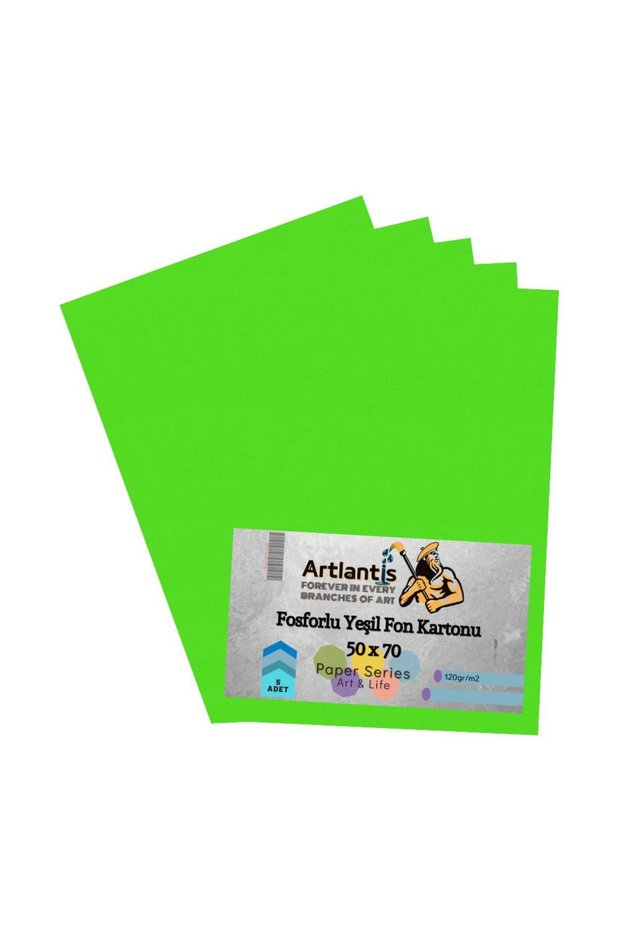 Fund Cardboard Phosphorescent Green 50X70 5 Pieces Phosphorescent Fund Cardboard Green 50*70 5 Pieces