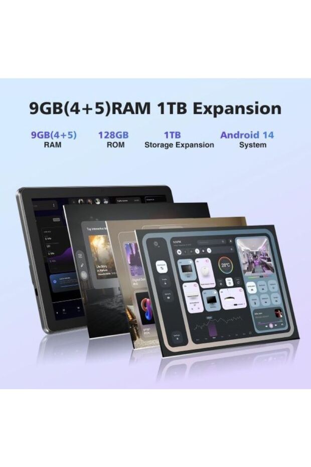 T10W Android 14, 10.1 inch, 128GB ROM (TF 1TB), 9GB RAM, Sim Kart Yuvalı 4G Tablet - 4