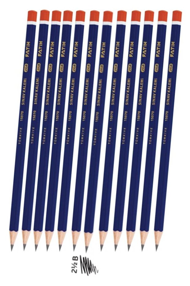 Exam Pencil 2.5 B 12 Pcs Fatih Exam Pencil 2.5 B Soft Tip Pencil Easy to Erase
