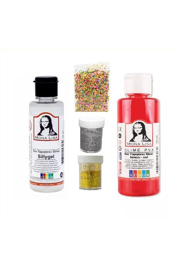 Slime Seti Kırmızı Renk 70 ml Renkli Slaym Sılaym Seti 70 ml Slime Borax - 1