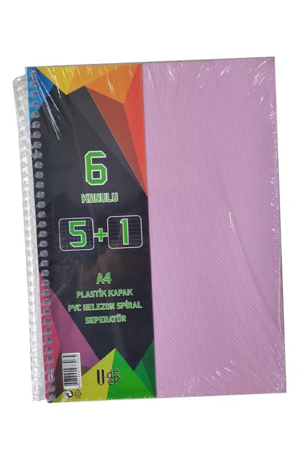 5+1 Bookmark Notebook 6 Thread 150 Sheets 1 Piece 5 Plaids 1 Line Spral Plastic Cover with Separator