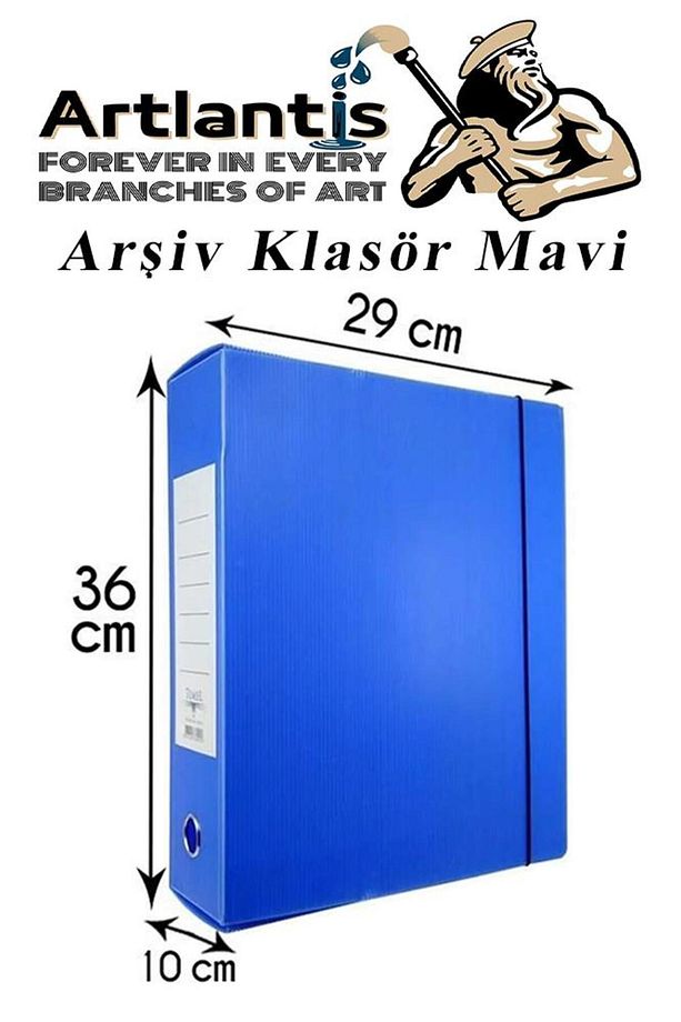 Mavi Arşiv Ve Proje Kutusu 29x36x10cm 1 Adet Arşiv Klasörü Lastikli Plastik Arşiv Klasörü Büro Okul - 1