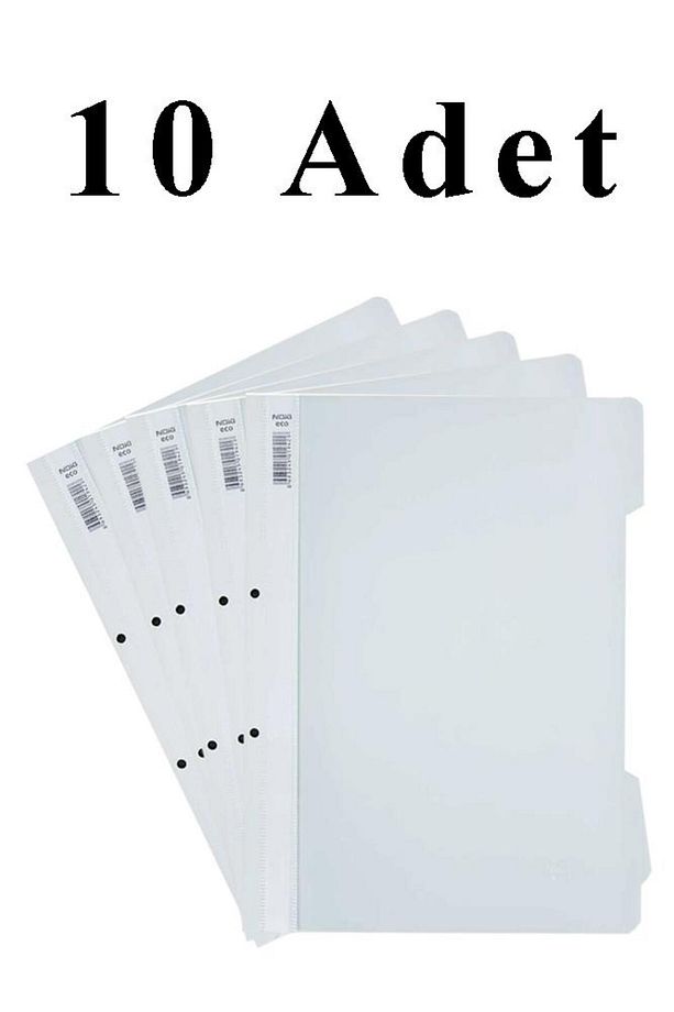 10 Adet A4 Beyaz Telli Dosya 1 Paket Ekonomik Kaliteli Telli Dosya Ofis Büro Okul - 1