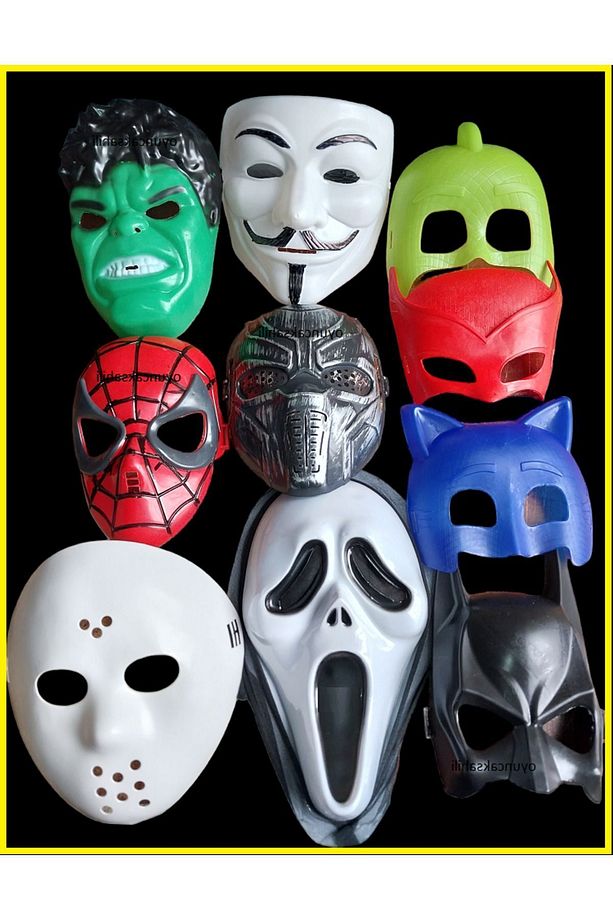 Maske Seti 10 Adet Hulk Örümcek Pijamaskeliler Gekko Spawn Jas Batman Çığlık Vendetta - 3