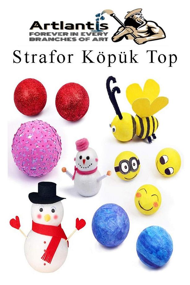 Strafor Köpük Top 8 cm 5 Adet Köpük Top Küre Toplar Yuvarlak Strafor Köpük Top Okul Deney Hobi Sanat - 3