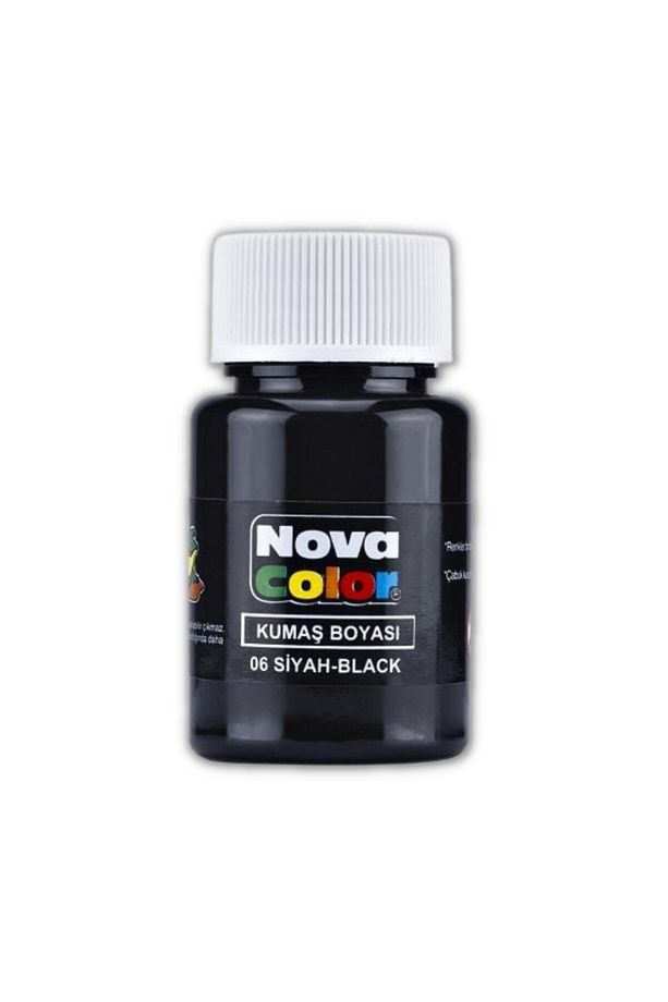 Siyah Kumaş Boyası Tişört Çanta Tekstil Boyası 30 ml 1 Adet Kumaş Boyası Siyah 1 Adet - 1