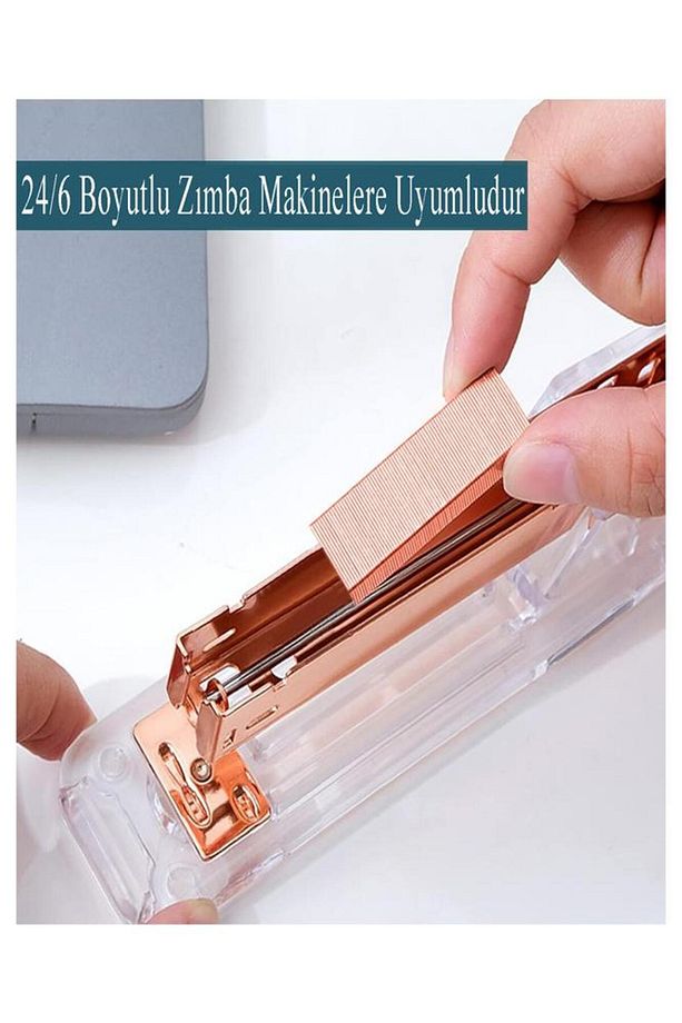 Zımba Teli 24/6 Bakır 1000 lik 10 Paket Büyük Delta Zımba Teli Sarı 30 Yaprak Zımbalama Kapasiteli B - 2