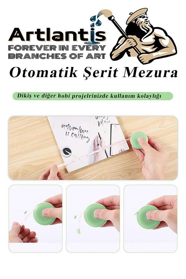 Otomatik Şerit Mezura 1.5 Metre Sarı Renk 1 Adet Yuvarlak Cep Mezurası 150 Cm Mezro Terzi Metresi Vü - 4