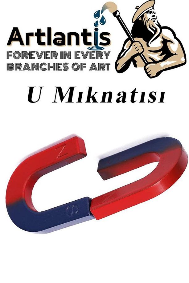 U Mıknatısı Deney Malzemesi 1 Adet Okul Projeleri İçin U Şekilli At Nalı Mıknatıs Kırmızı Mavi Boyal - 6