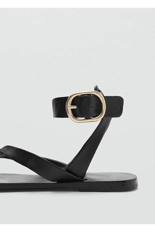 Deri bantlı sandalet - 7