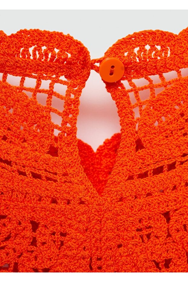 Kroşe çiçekli bluz - 8