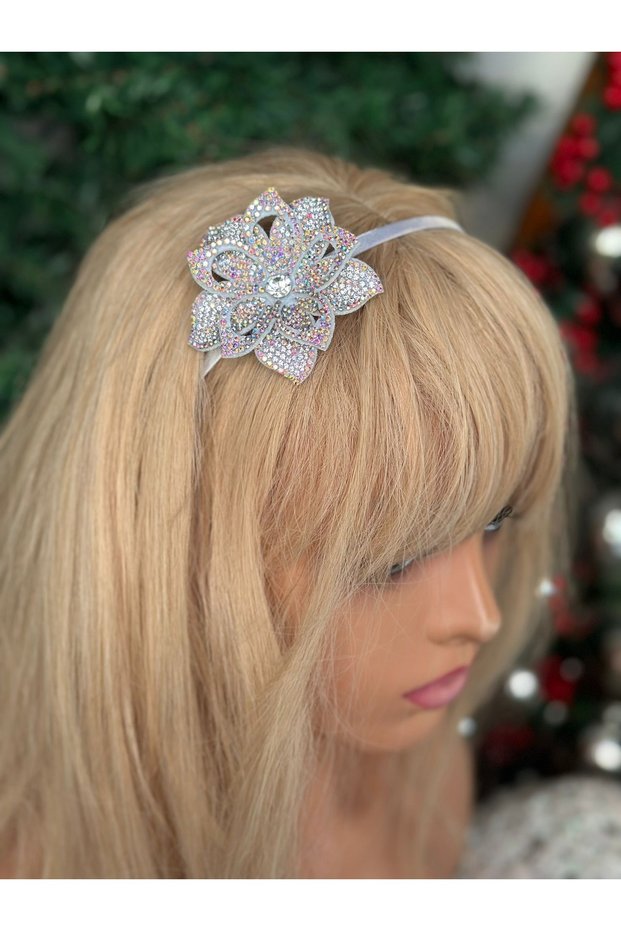 Luxury Crystal Stone Hologram Gray Star Flower Lotus Flower Birthday Special Day Christmas Crown Metal Crown