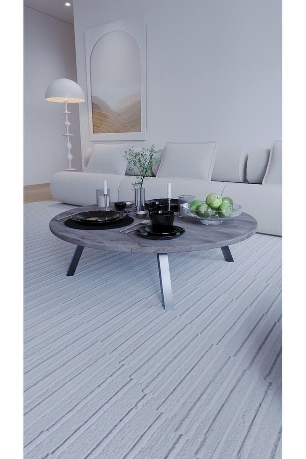 Katlanır Ayaklı Yuvarlak Pratik Yer Sofrası Mutfak Sofrası 60 cm - 2