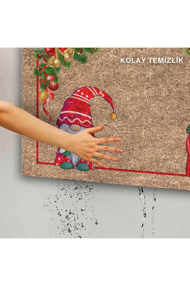 Sevimli Cüceler Kapı Önü Paspası Yılbaşı Dekoru Dış Mekan Ve Ev Içi Paspas Kapı Paspası - 6