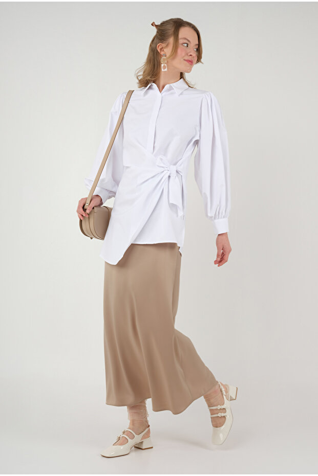 Saten Etek Açık Camel - 5