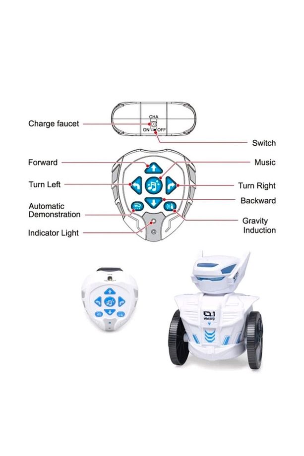 Hareket Sensörlü Kendin Yap Oyuncak Robot Şarkı Söyleyen Led Işıklı Saat Şeklinde Uzaktan Kumandalı - 5