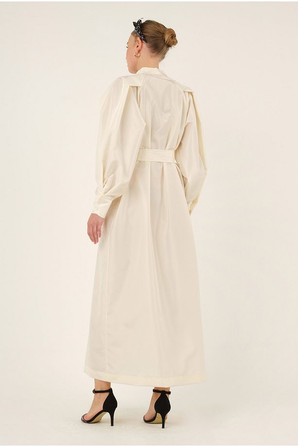 Taş Işlemeli Kaftan Ekru - 4