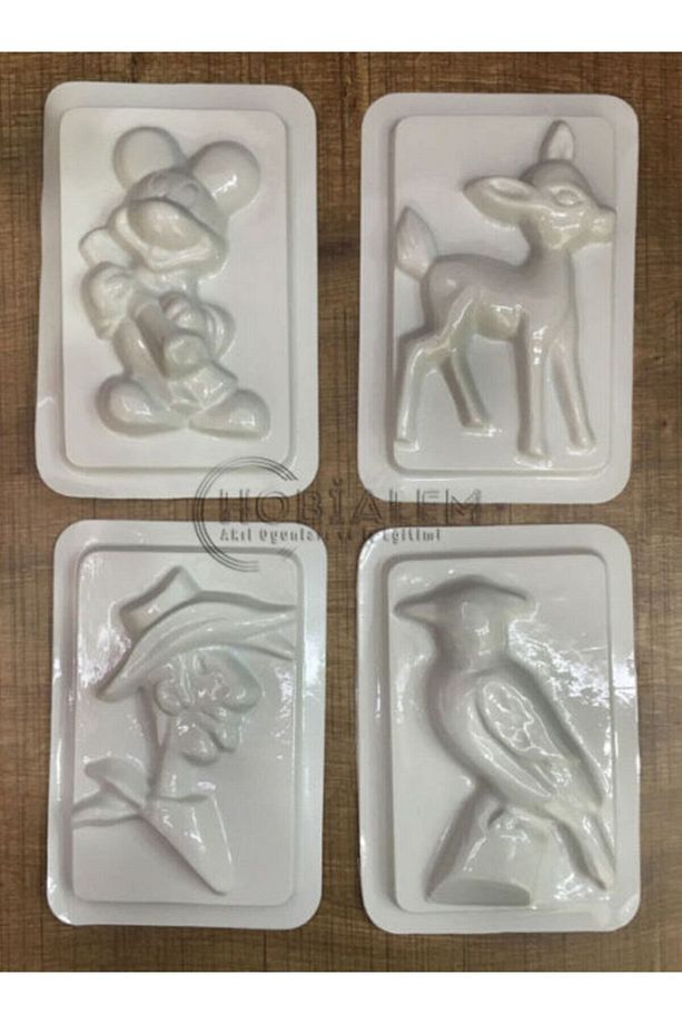 8 Adet, Alçı Kalıbı, Seramik Kalıbı, 8 Farklı Model, Iş Eğitimi, El Sanatları - 2