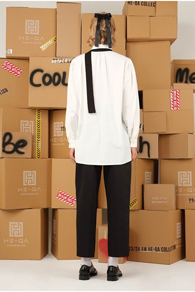 Balon Kol Gömlek Ekru - 3