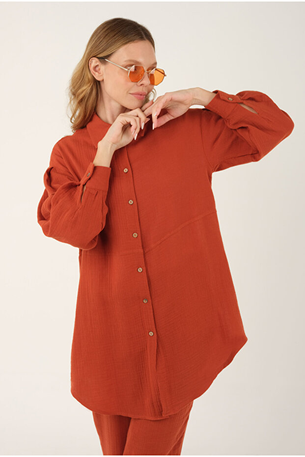 Müslin Pantolon Kiremit - 5