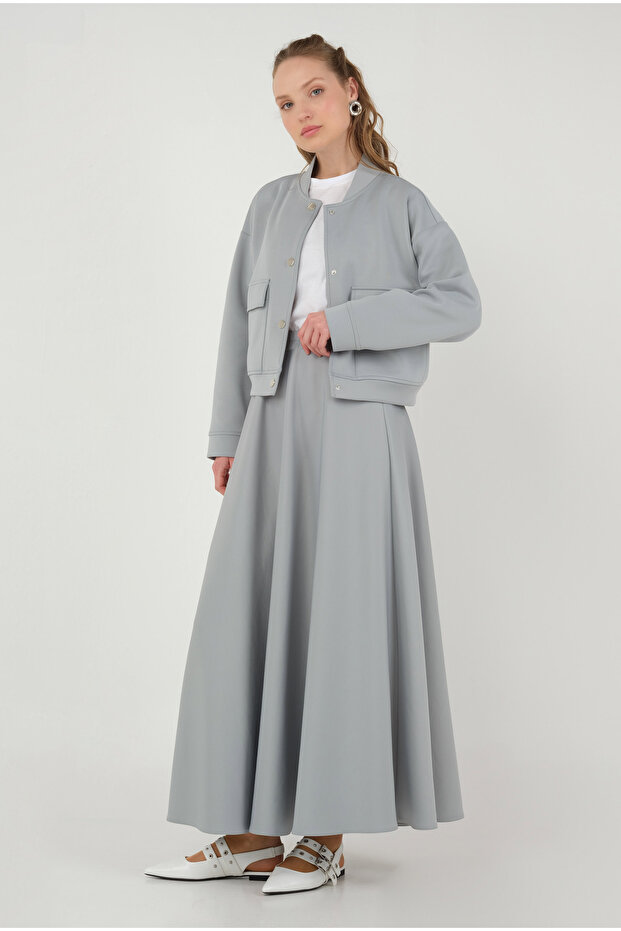 Scuba Bomber Ceket Gri - 3