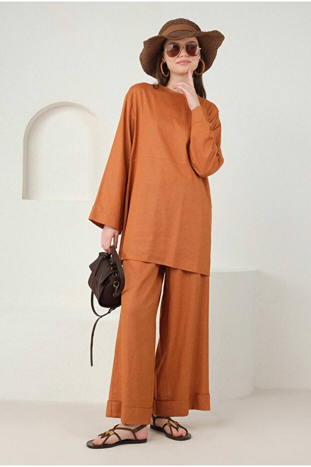 تونيك من الكتان البابايا - موديل أساسي - 4