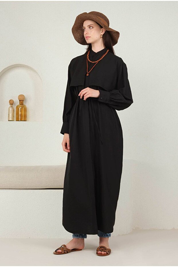 Rüzgarlıklı Elbise Siyah - 3