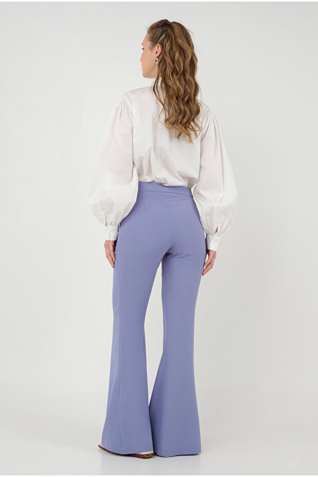 İspanyol Paça Pantolon Lila - 4