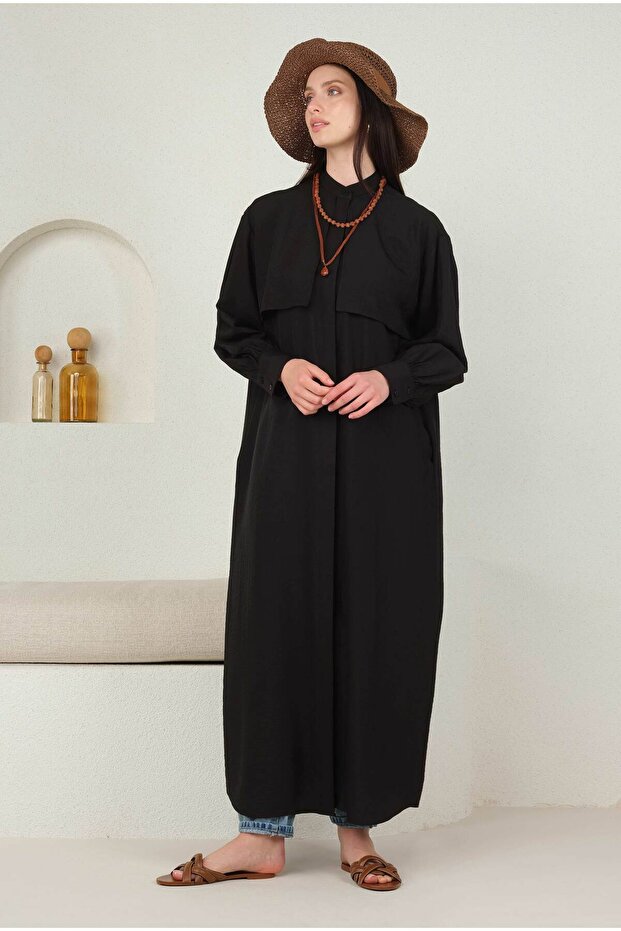 Rüzgarlıklı Elbise Siyah - 1