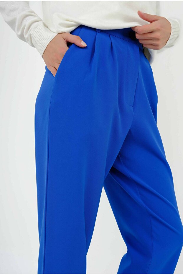 Havuç Pantolon Saks - 5