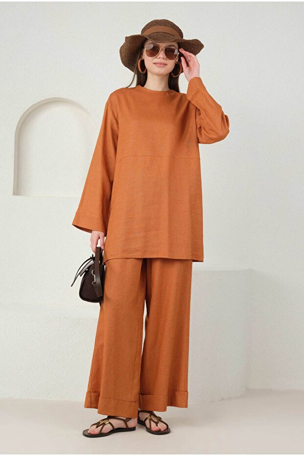 تونيك من الكتان البابايا - موديل أساسي - 1