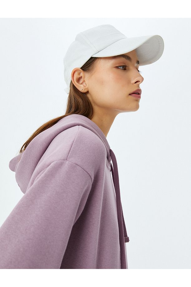 Kanguru Cepli Kapşonlu Oversize Basic Sweatshirt - 1