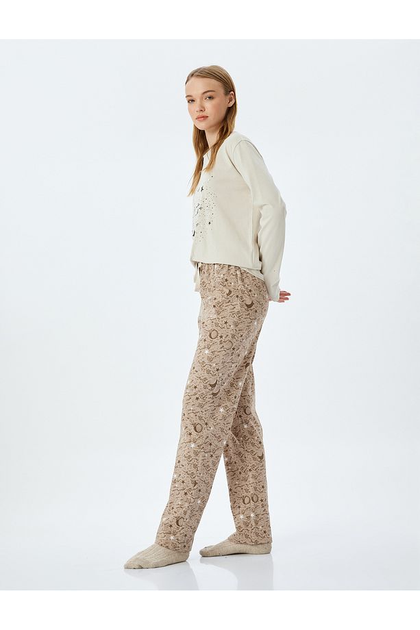Yıldız Desenli Pamuklu Pijama Takımı - 2