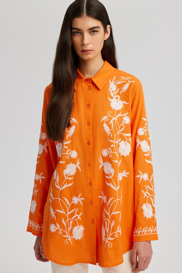 Floral Embroidered Stylish Shirt