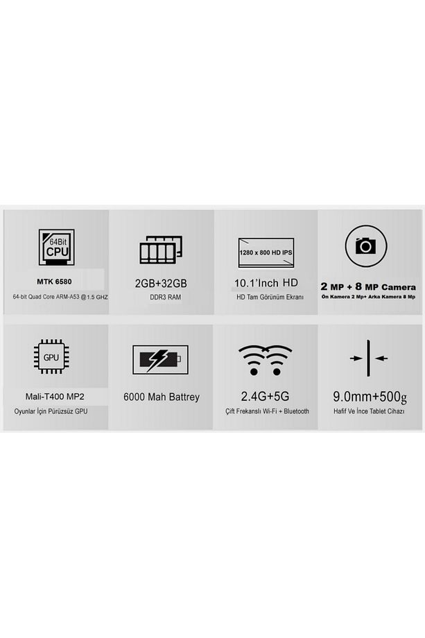 Tablet- Inspıre Tab X10 10,1/ısp1280x800 2gb 32gb Adroid10 Bt Wifi - 4