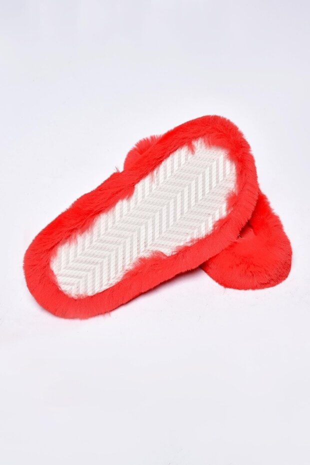 Červené extra měkké dámské domácí pantofle - 3cm Bynd01 - 8