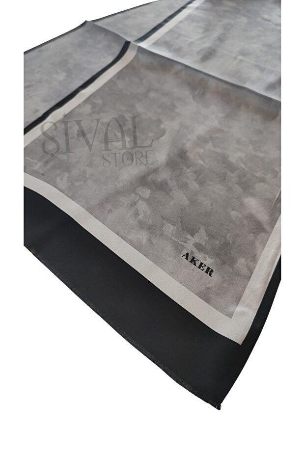 Gri- Siyah İpek Fular 311 - 4
